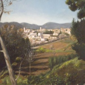 15. Vista de Granada. Sacri Jiménez. Óleo sobre lienzo. 84x65,5 cm. 490 euros