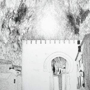 4. Puerta de Elvira. Amalia. Tinta. 28,5x25,5 cm.